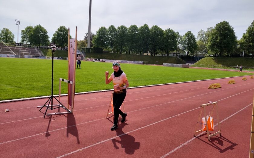 Birgitt beim Zieleinlauf BRL Sprint